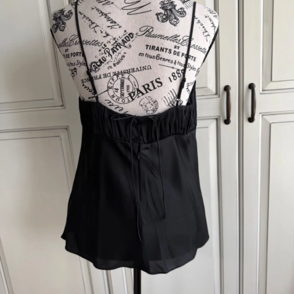 J. Crew Gathered Stretch Silk Black Camisole Size 10 NWT - Picture 4 of 5